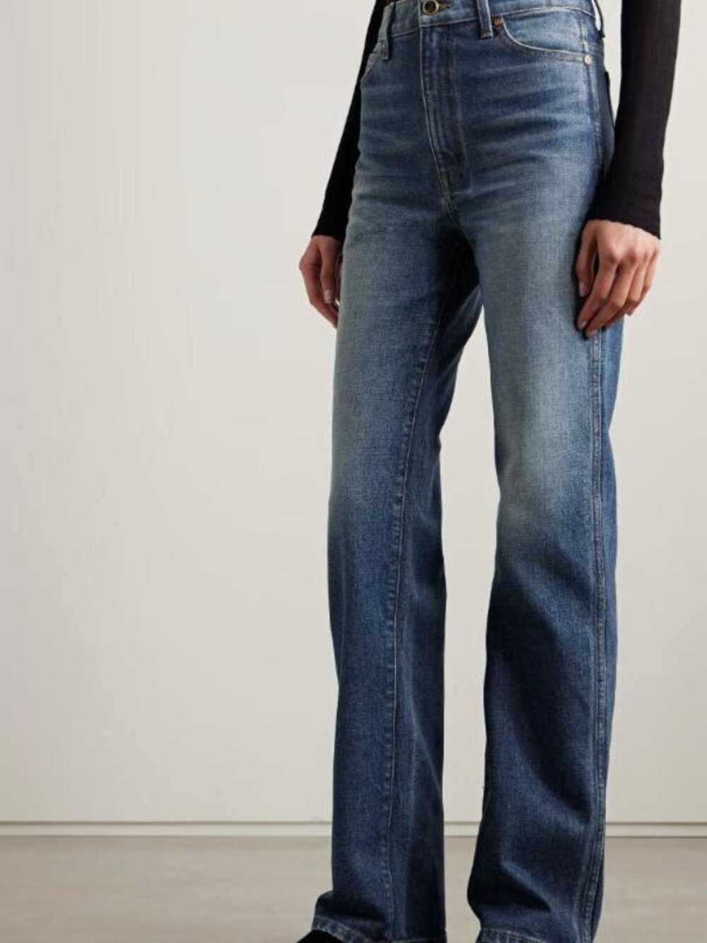 Khaite Danielle High-Rise Straight Jeans in Blue